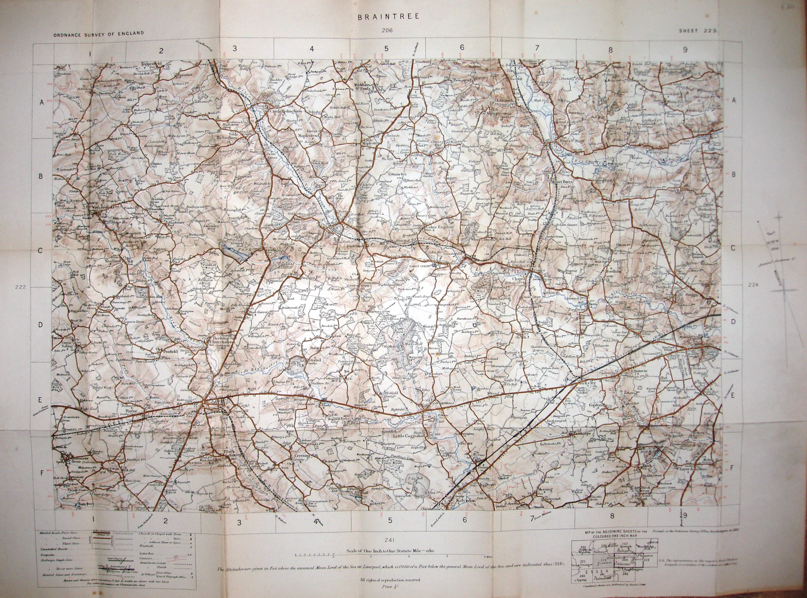 OS Revised New sheet 223 1898 in colour